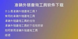 準(zhǔn)確外鏈查詢(xún)工具軟件下載