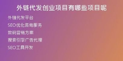 外鏈代發(fā)創(chuàng)業(yè)項目有哪些項目呢