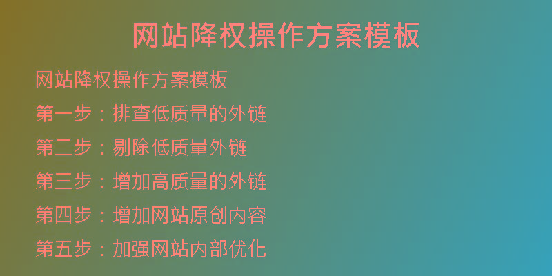 網(wǎng)站降權(quán)操作方案模板