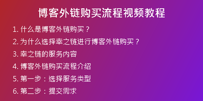博客外鏈購(gòu)買流程視頻教程