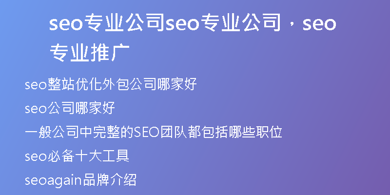 seo專業(yè)公司seo專業(yè)公司，seo專業(yè)推廣