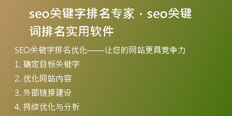 seo關(guān)鍵字排名專家,seo關(guān)鍵詞排名實(shí)用軟件