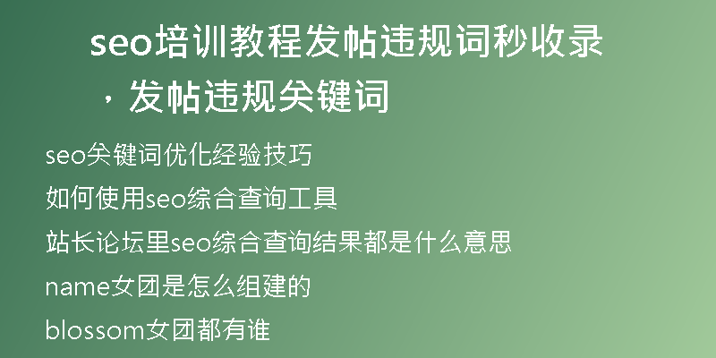 seo培訓(xùn)教程發(fā)帖違規(guī)詞秒收錄，發(fā)帖違規(guī)關(guān)鍵詞
